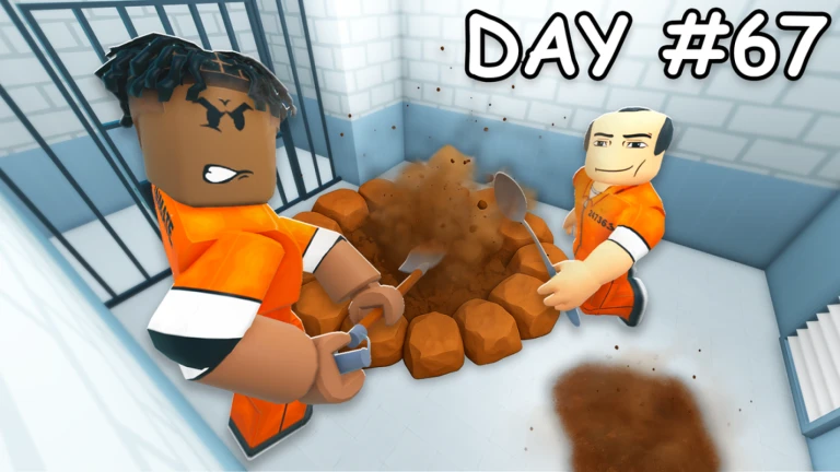 Two inmates digging in prison cell - Dig to Escape gameplay
